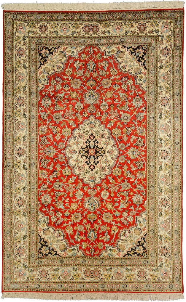 Cashmere Silk Tappeto 190 x 120 Beige (Indian) Annodato A Mano