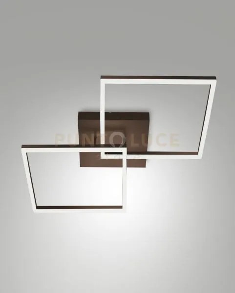 Bard plafoniera corten l.65x65cm 2 luci a led 3000k - 52w - 5180 ...