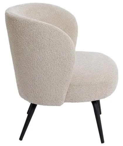 Poltrona crema in tessuto bouclé Dieyda - Light &amp; Living