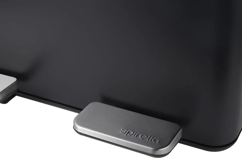 Cestino per la spazzatura nero opaco in acciaio per raccolta differenziata/con pedale 2x20 l Aliya – Spirella