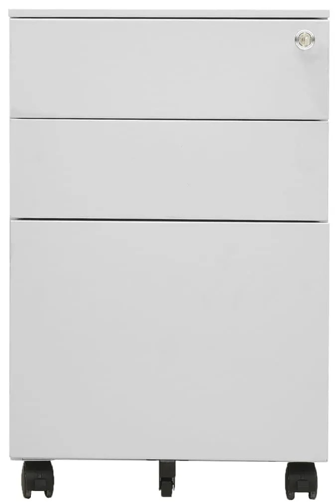Schedario mobile grigio chiaro 39x45x60 cm in acciaio