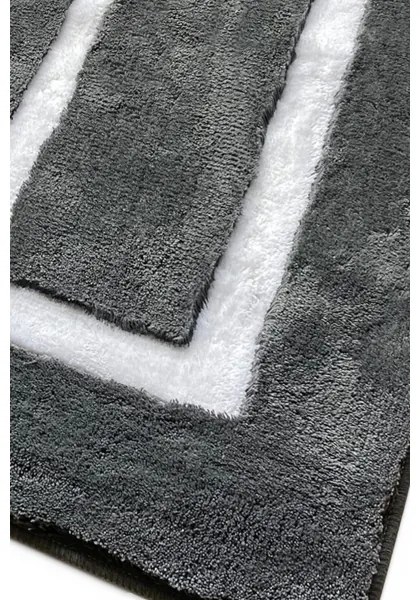 SET 3x Tappeto da bagno 60/60/100 cm antracite