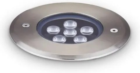 Ideal Lux - Lampada LED segnapasso FLOOR LED/6W/230V diametro 12 cm CRI 90 IP67 cromo