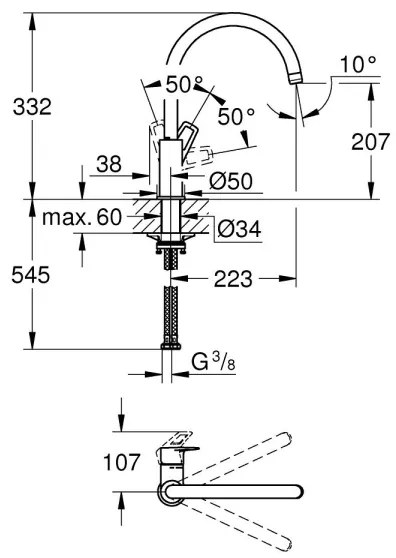 GROHE 31368001 - Miscelatore per lavello BAULOOP, cromo lucido