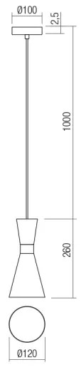 Redo 01-2711 - Lampadario a sospensione con filo KILT 1xE27/42W/230V diametro 12 cm nero