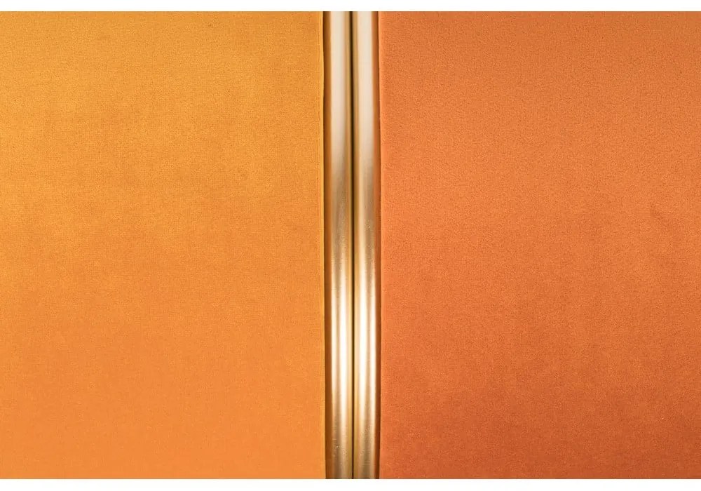 Poggiapiedi arancione con rivestimento in velluto Bubbly – White Label