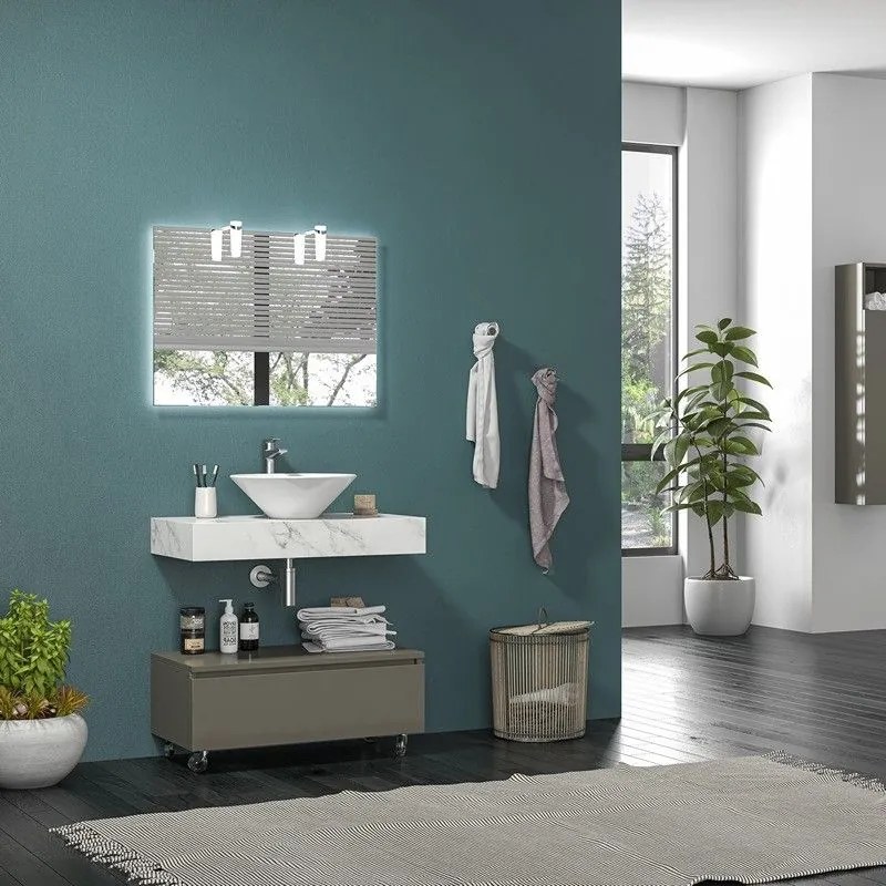 Kamalu - composizione bagno con mobile a terra e mensolone 80cm | kam-kk801