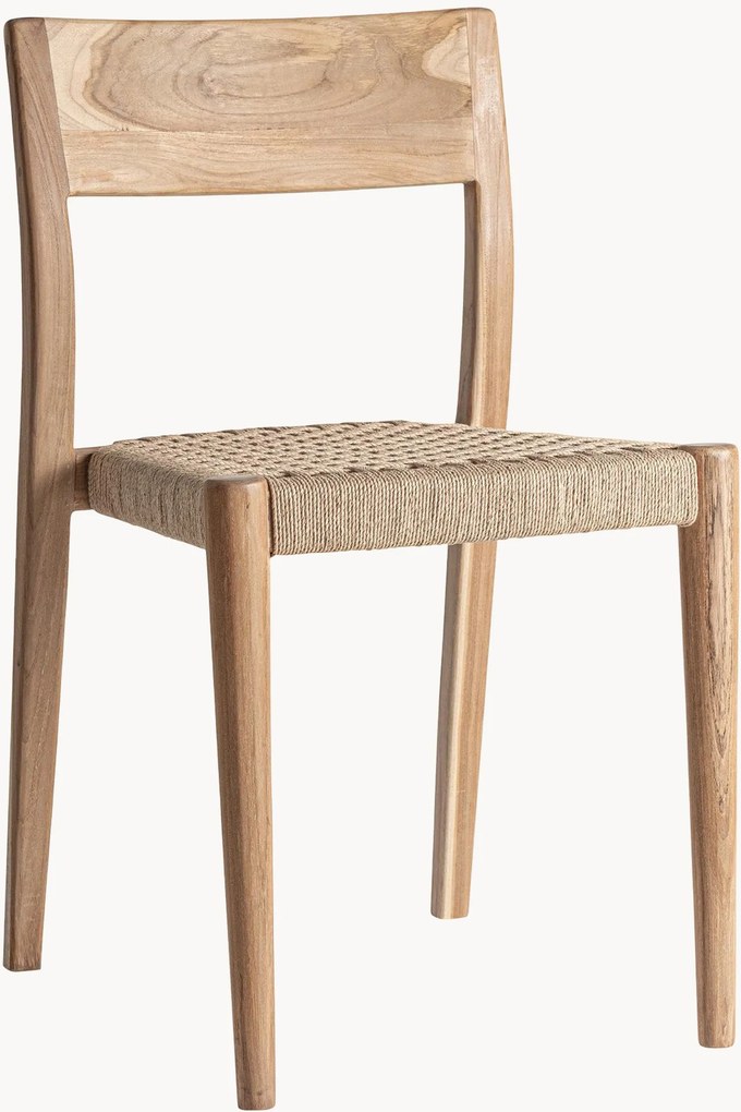 Sedia impilabile in legno di teak Caen