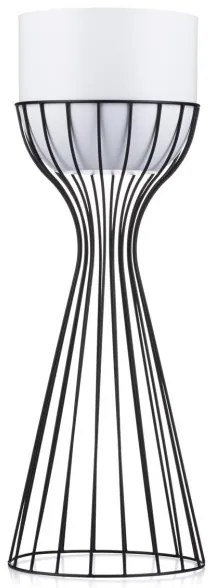 Vaso da fiori in metallo LOFT 56x20 cm nero/bianco