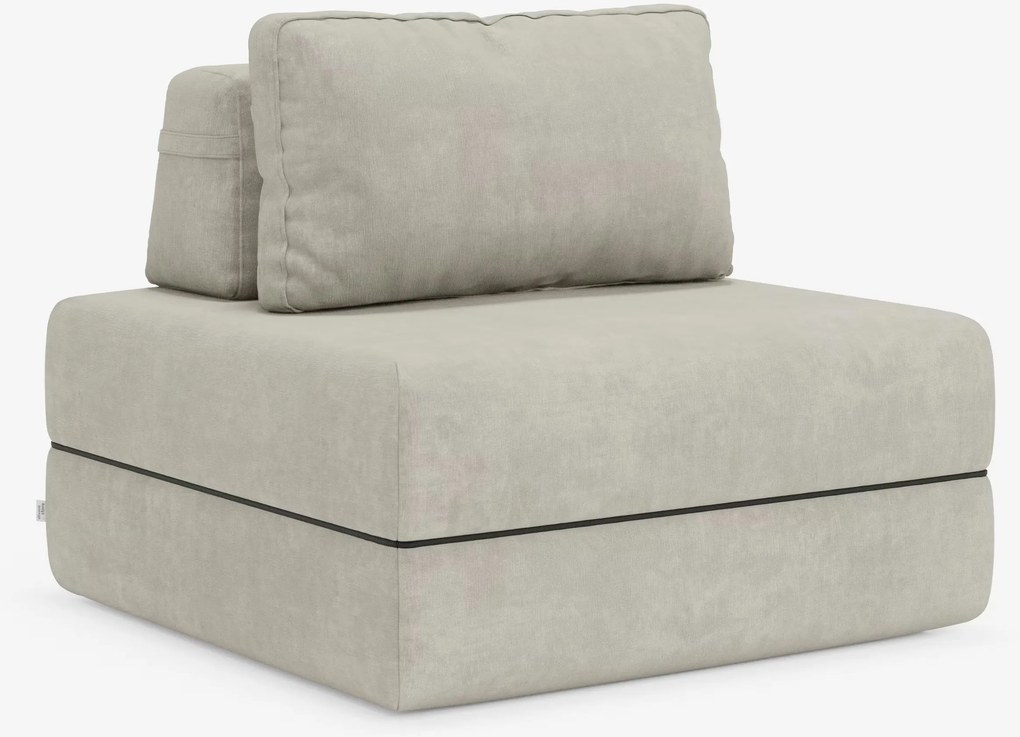 Rift poltrona letto con materasso alto 24 cm e memory foam - schienale mobile e tessuto smacchiabile T31