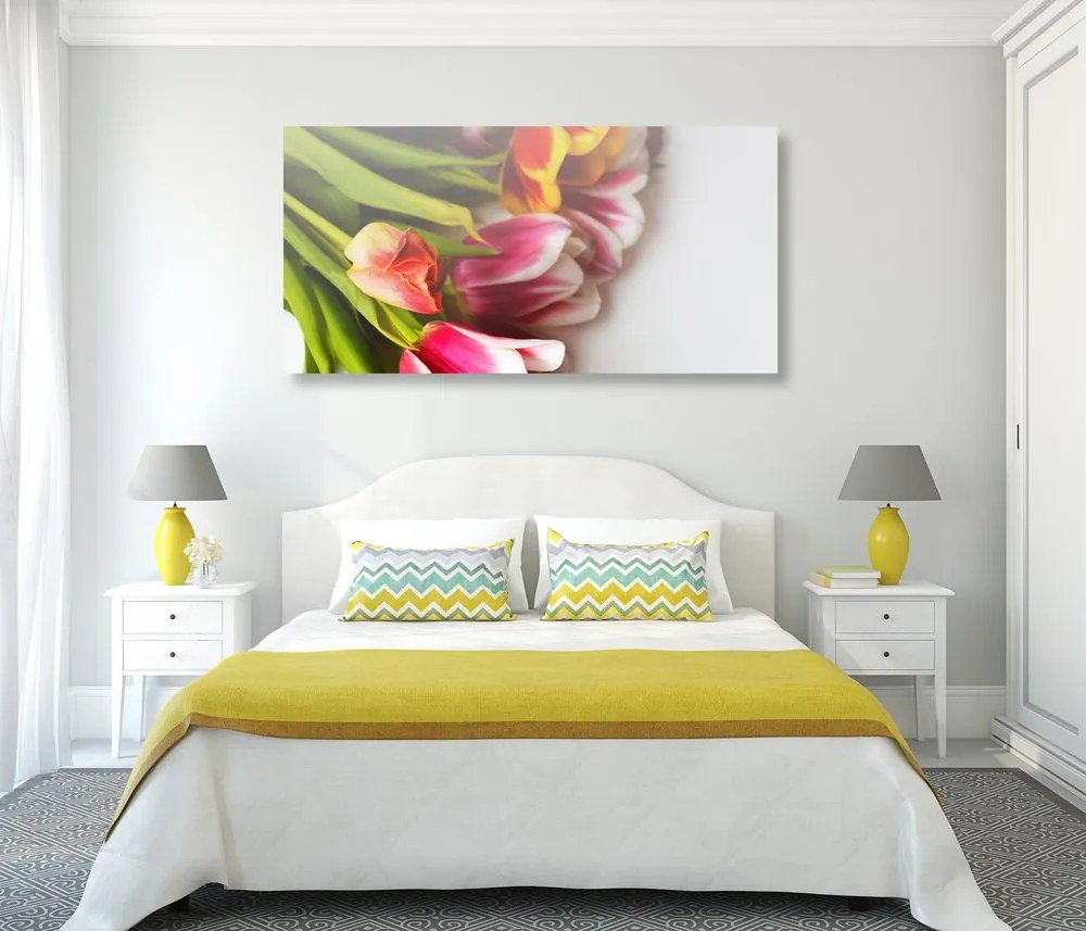 Quadro su tela – Bouquet di tulipani colorati