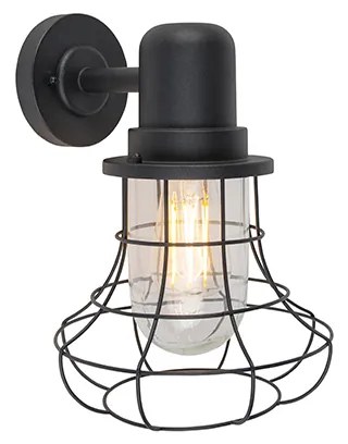 Lampada da parete per esterni rustica nera IP44 - Moreno