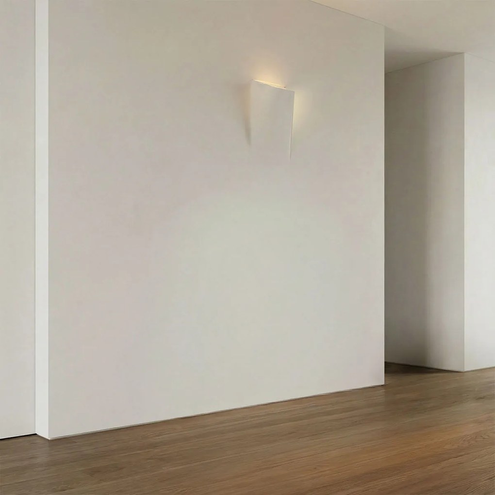 Applique da Incasso E14 FOLD DX a Libro in Gesso Pitturabile