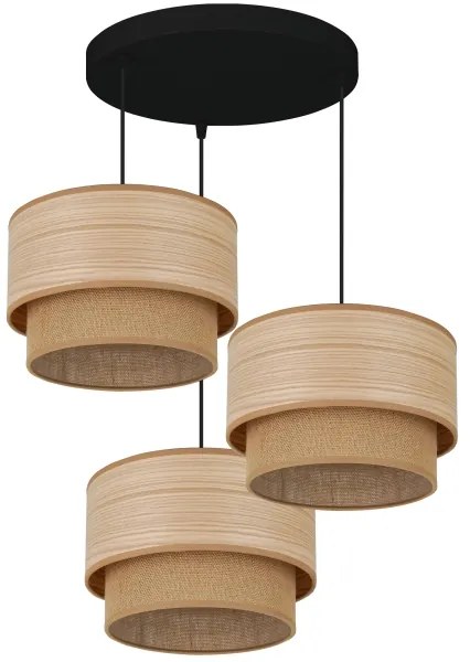 Brilagi - Lampadario a cavo MONTANA BOHO 3xE27/15W/230V marrone/nero