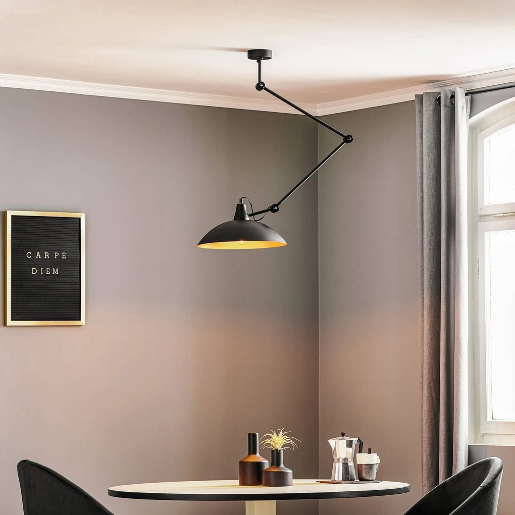 ALDEX Plafoniera 808 regolabile a 1 luce nero/oro