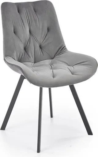 K519 sedia in velluto grigio velluto