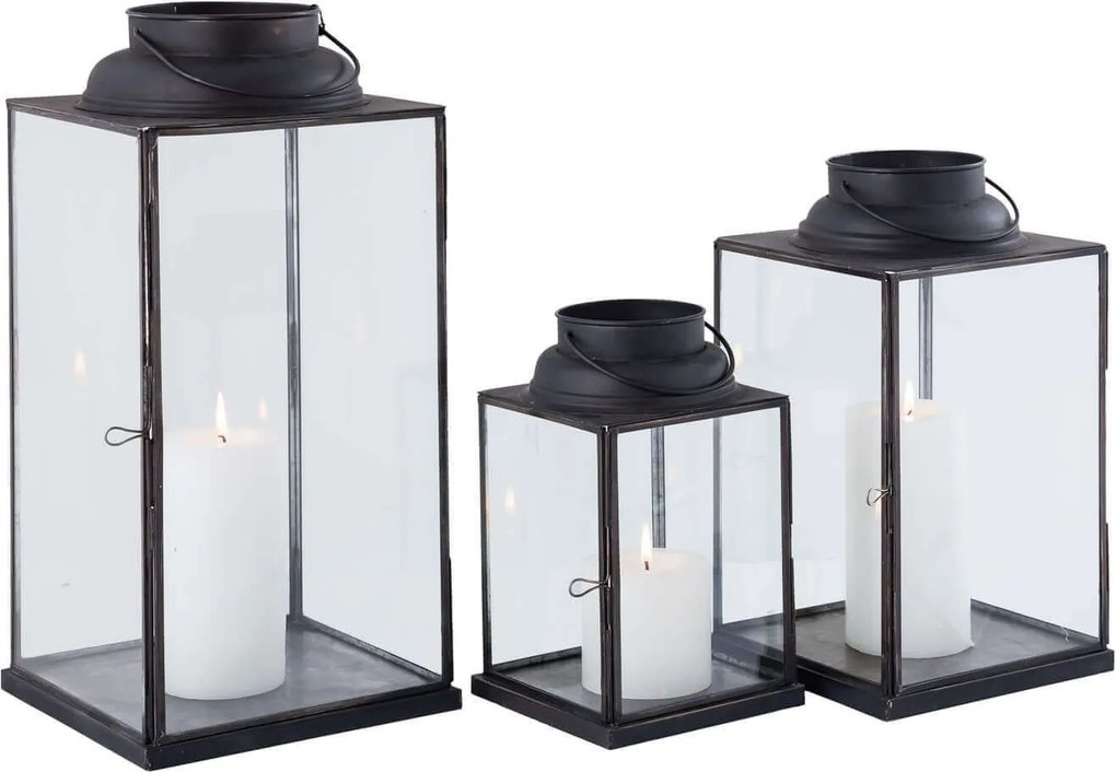 CAROLINE - lanterna in vetro e acciaio