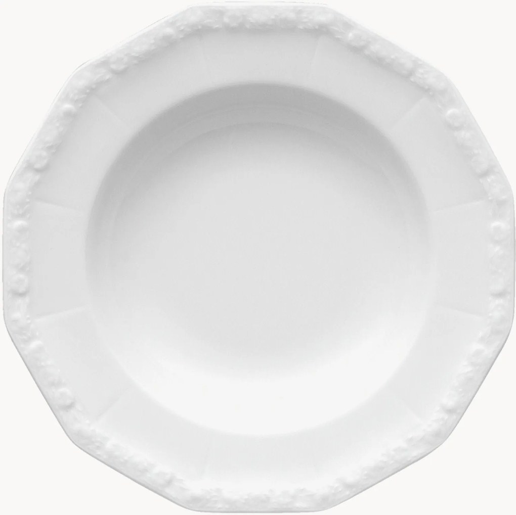 Piatto fondo in porcellana Maria White