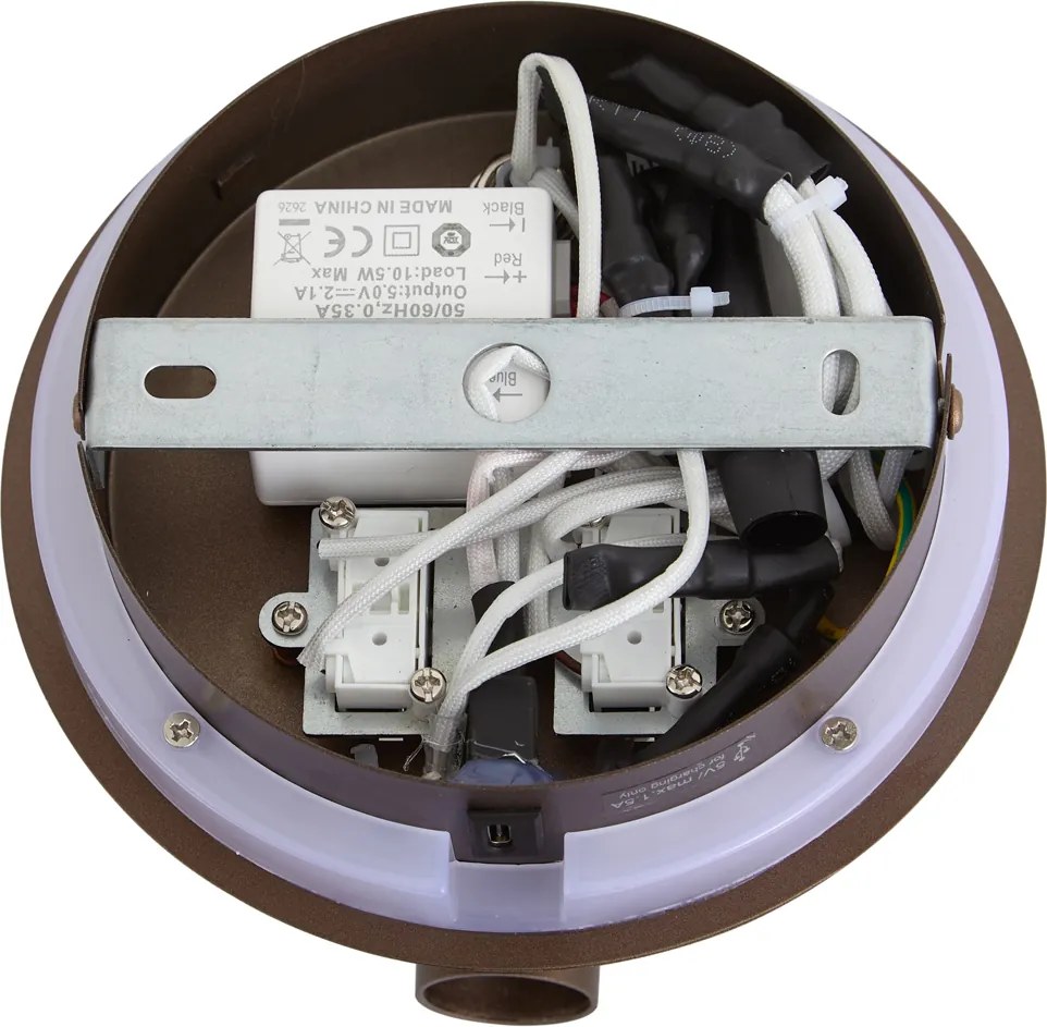 Lampada da parete moderna bronzo scuro con LED e USB-C - Croft