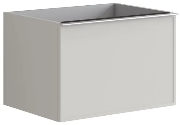Mobile da bagno sotto lavabo Pixel frame frontale grigio pastello e maniglia alluminio brillante laccato opaco L 60 x H 40 x P 45.5 cm 1 cassetto, lavabo non incluso
