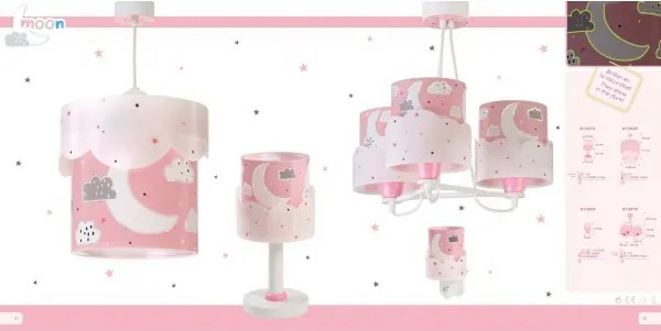 Dalber 61237S - Lampadario per bambini MOON 3xE27/60W/230V