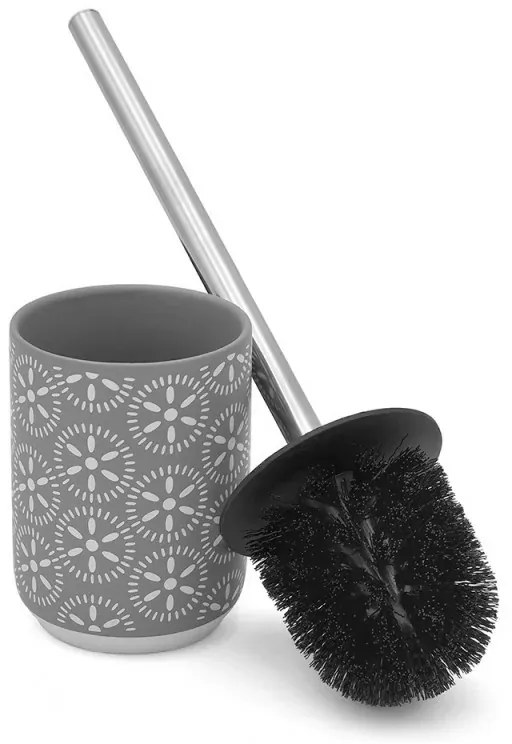 Portascopino da terra in ceramica grigio con setole nere Circus