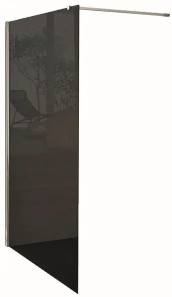 Box doccia walk-in Wens, vetro fumè 6 mm, H 200 cm, profilo cromo