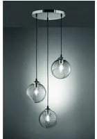 Sospensione Clooney 3 Sfere Vetro Fum 35 cm Trio Lighting