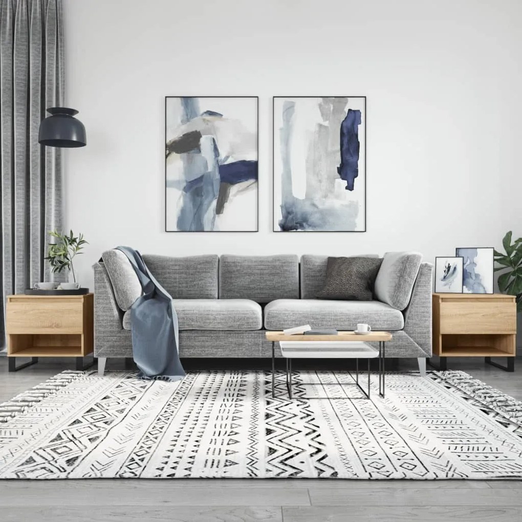 Tavolini Salotto 2pz Rovere Sonoma 50x46x50cm Legno Multistrato /