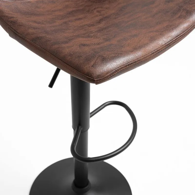 Sgabello Yatis Similpelle Marrone Vintage