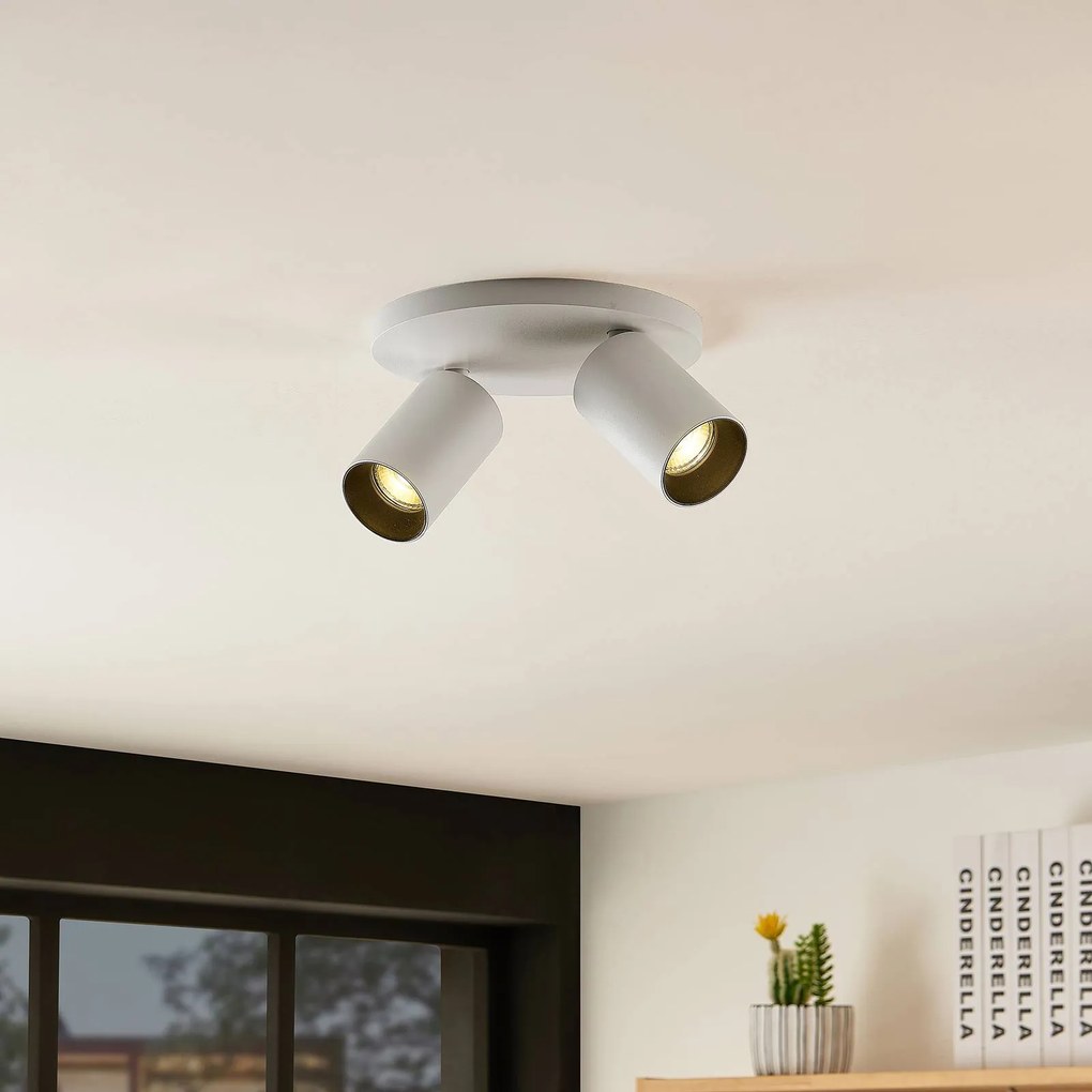 Arcchio Faretto Brinja, bianco, rotondo, Ø 6 cm, a 2 luci, GU10 Brinja Arcchio, dimmerabile, Bianco / Opale, Corridoio, Alluminio, Moderno, Faretto