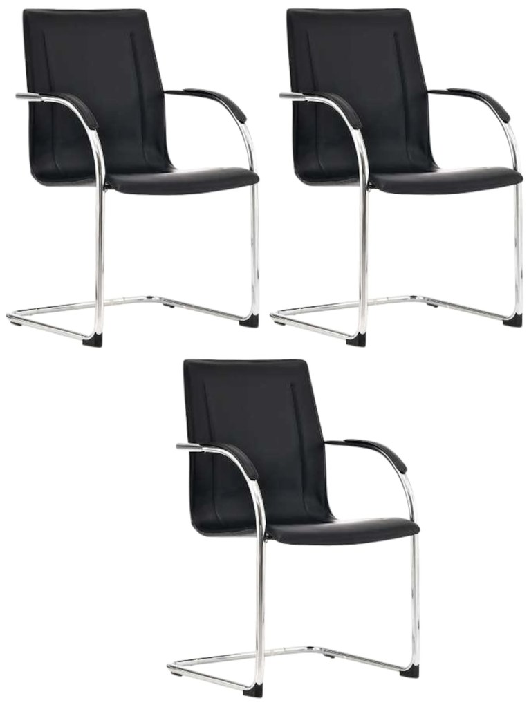 Set Di 3 Sedie Melina: Comfort E Stile Impeccabile / Schwarz