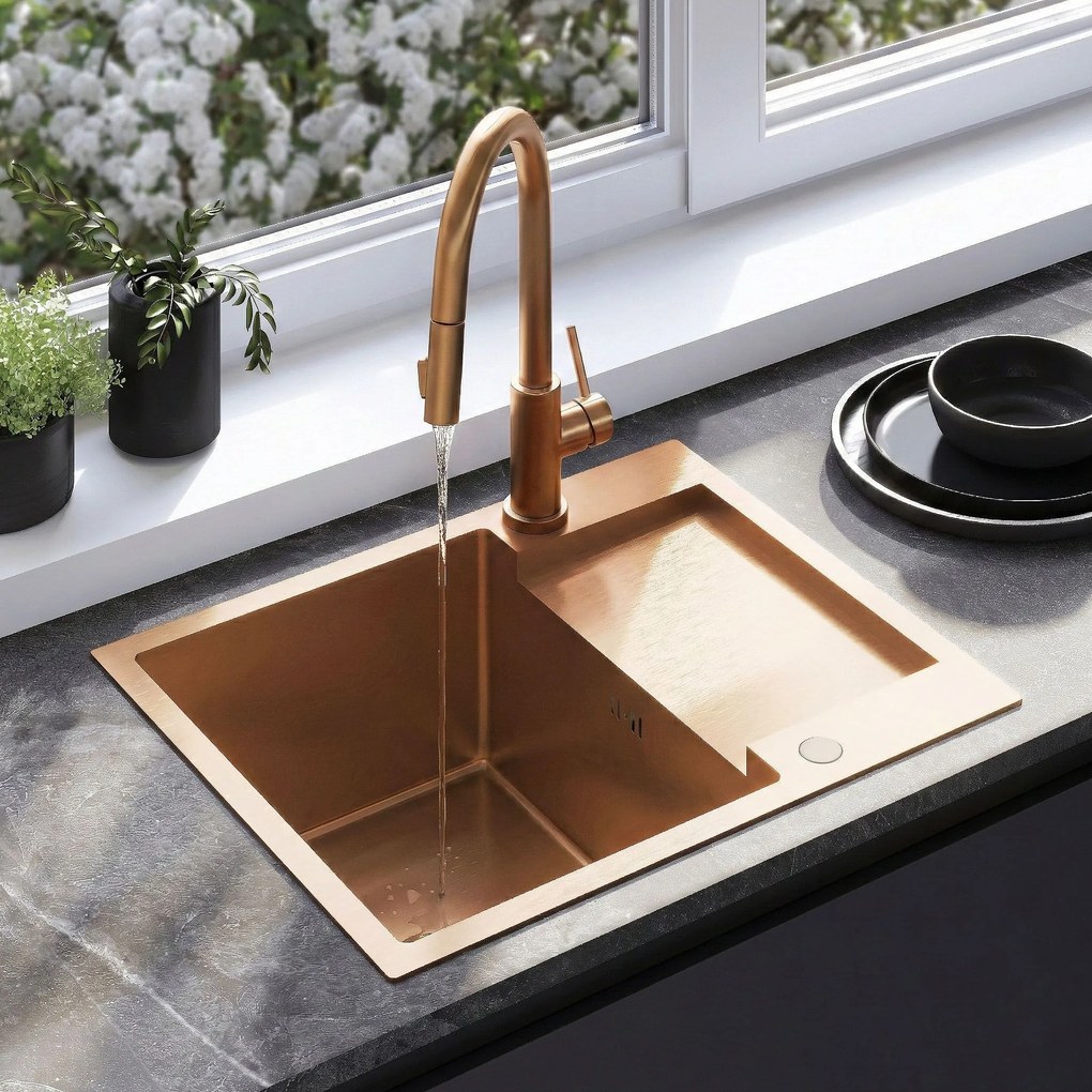Lavello in acciaio Paul BRUSH COPPER