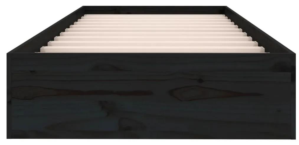 Giroletto nero in legno massello 75x190 cm 2ft6 small single