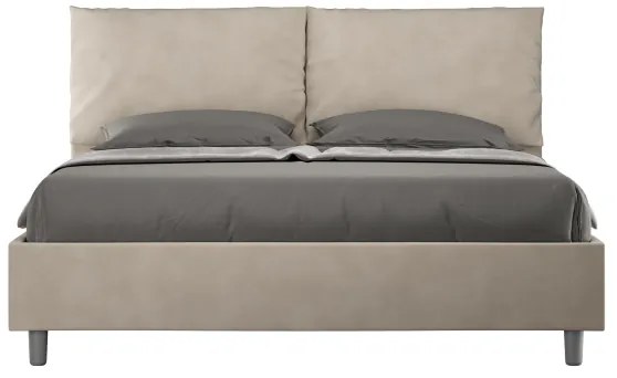 Letto contenitore da 160x200 in microfibra sabbia Antea