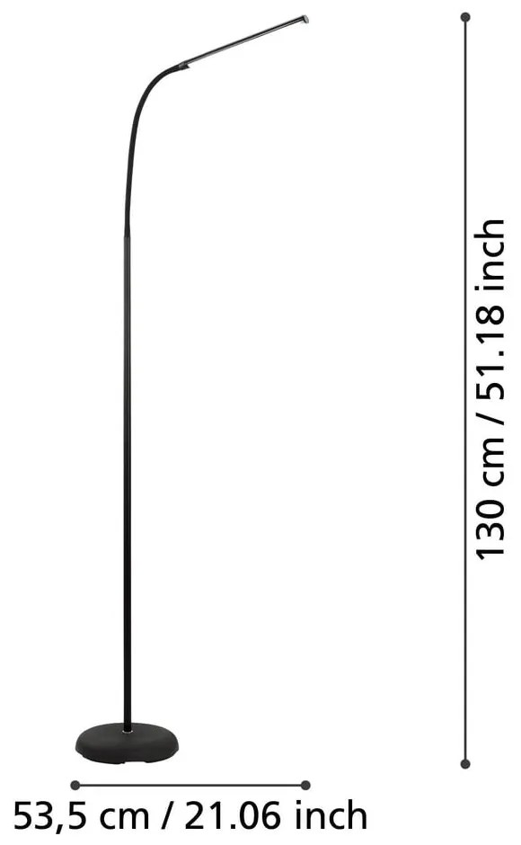 Lampada da terra LED nera (altezza totale 130 cm) LAROA – EGLO