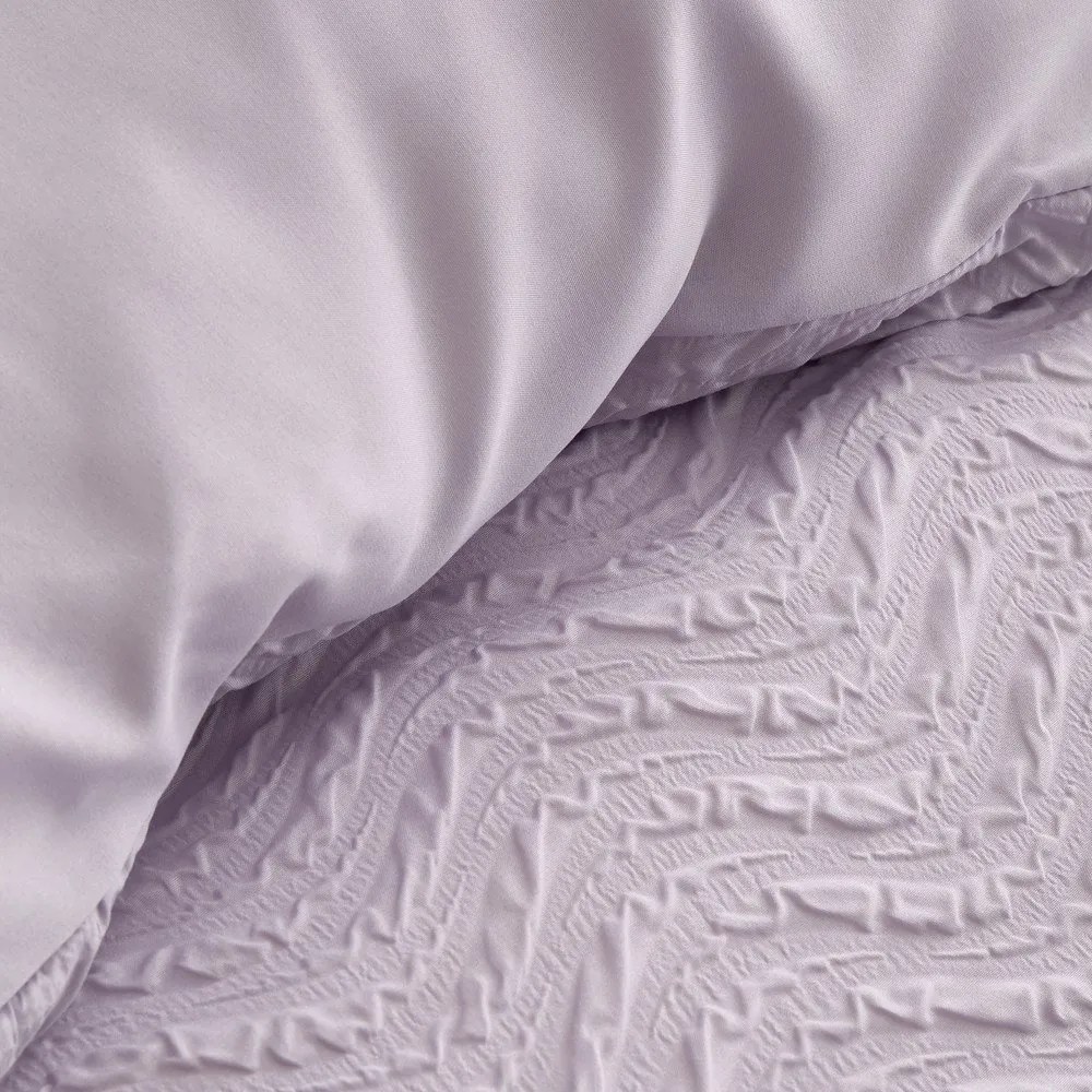 Set copripiumino e federa lavanda in crêpe per letto matrimoniale e per letto esteso 230x220 cm Heatset Wave – Catherine Lansfield