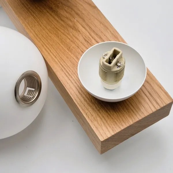 Lampadario a sospensione con filo CORTINA 2xE27/15W/230V + 2xG9/5W/230V bianco/quercia