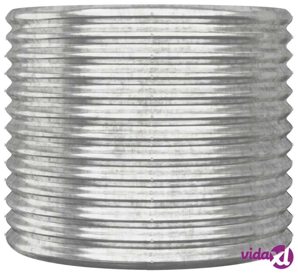 vidaXL Vaso Giardino Acciaio Verniciato a Polvere 80x80x68 cm Argento