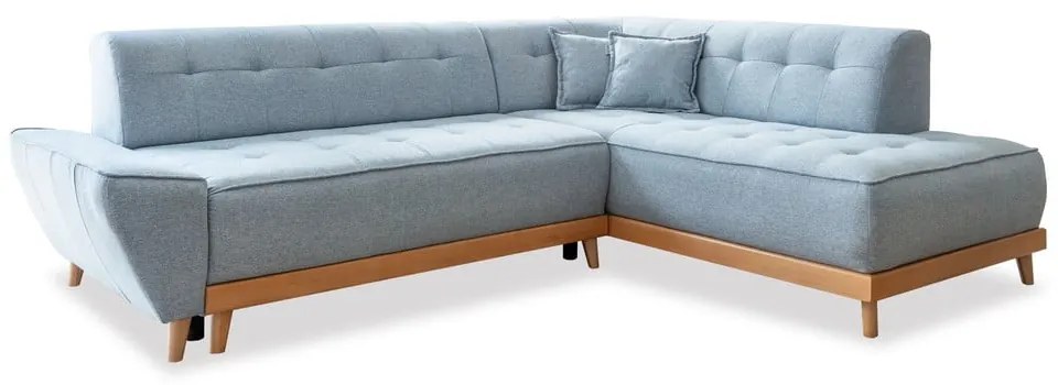 Divano letto angolare azzurro L, angolo destro Dazzling Daisy - Miuform