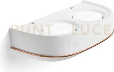 Ellade applique a parete 2 luci attacco gx53 in gesso bianco con ri...