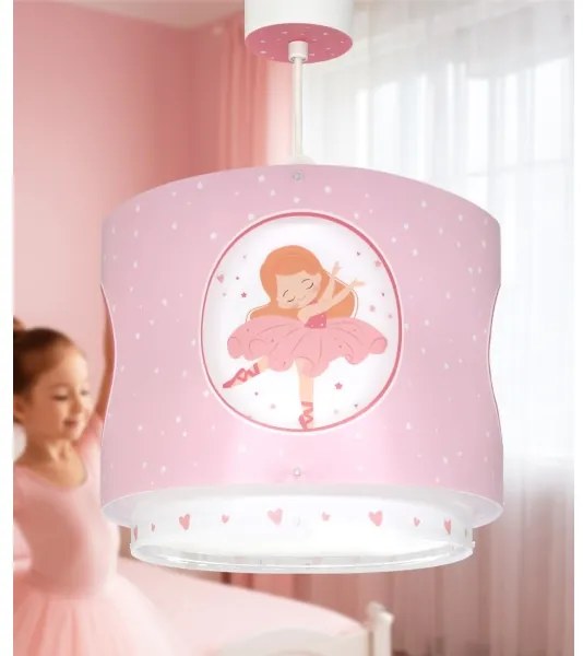 Dalber 60912 - Lampadario per cameretta PRINCESS DANCE 1xE27/15W/230V rosa