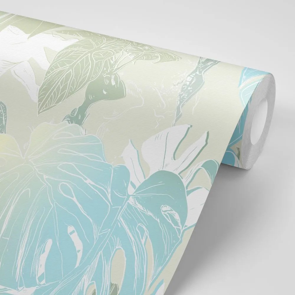 Carta da parati autoadesiva – Foglie magiche di monstera