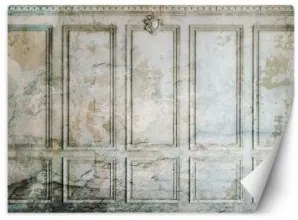 Carta Da Parati, Ottica di cemento Muro vecchio Grigio 254x184 Effetto Tela Fliselina TNT