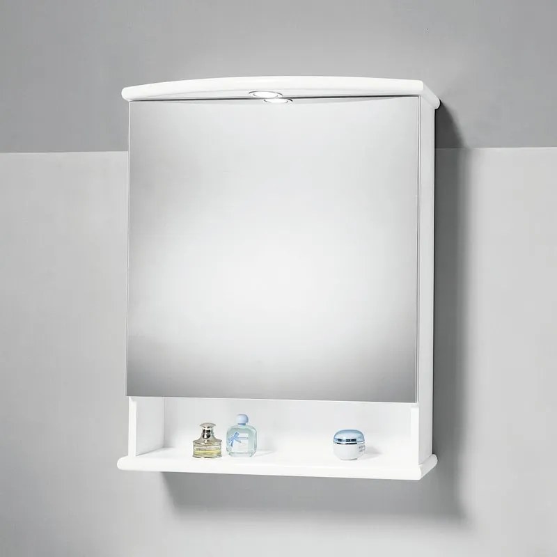 Specchio Contenitore Con Illuminazione Katia bianco lucido L 62 x H 77 x P 23 cm