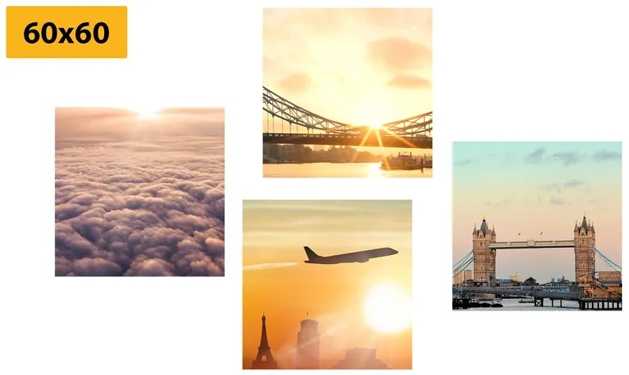Set di quadri – Londra con alba