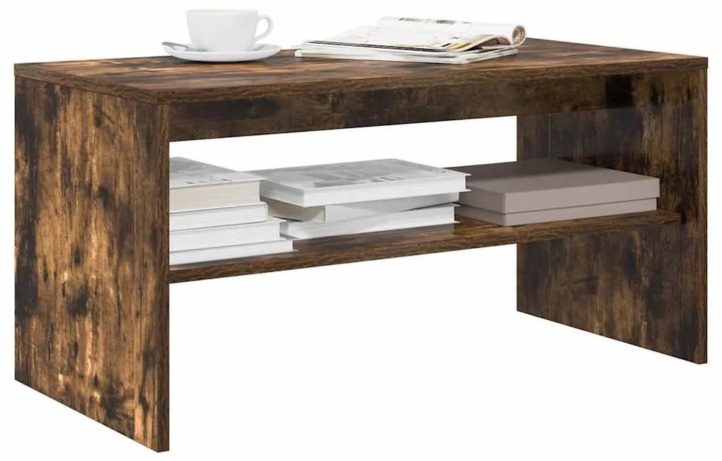 Mobile Porta Tv Rovere Fumo 80x40x40 Cm İn Legno Multistrato /