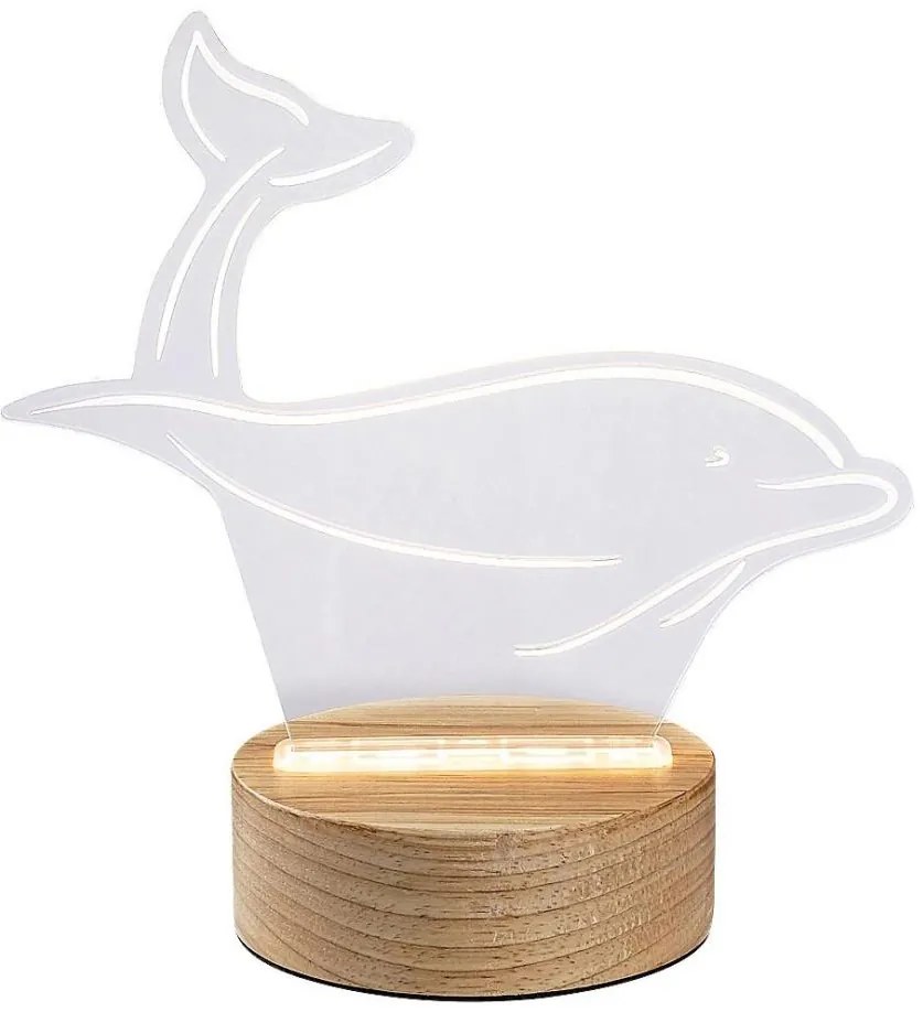 Rabalux 76002 - Lampada da tavolo LED per bambini AKALI LED/2W/5V 3000K dolphin faggio