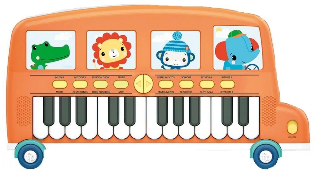 Pianoforte giocattolo Fisher Price Pianoforte Elettrico Autobus (3 Unità)