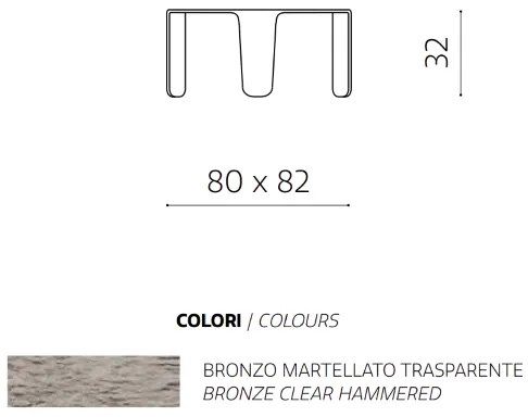 Tavolino tondo NORI in vetro Bronzo 80x82 cm